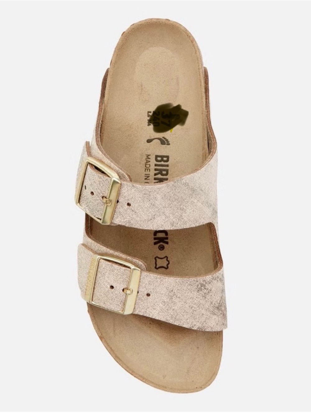 $50 SALE ⭐️ Birkenstock Arizona Soft Metallic Rose Gold Women's Sandal 38